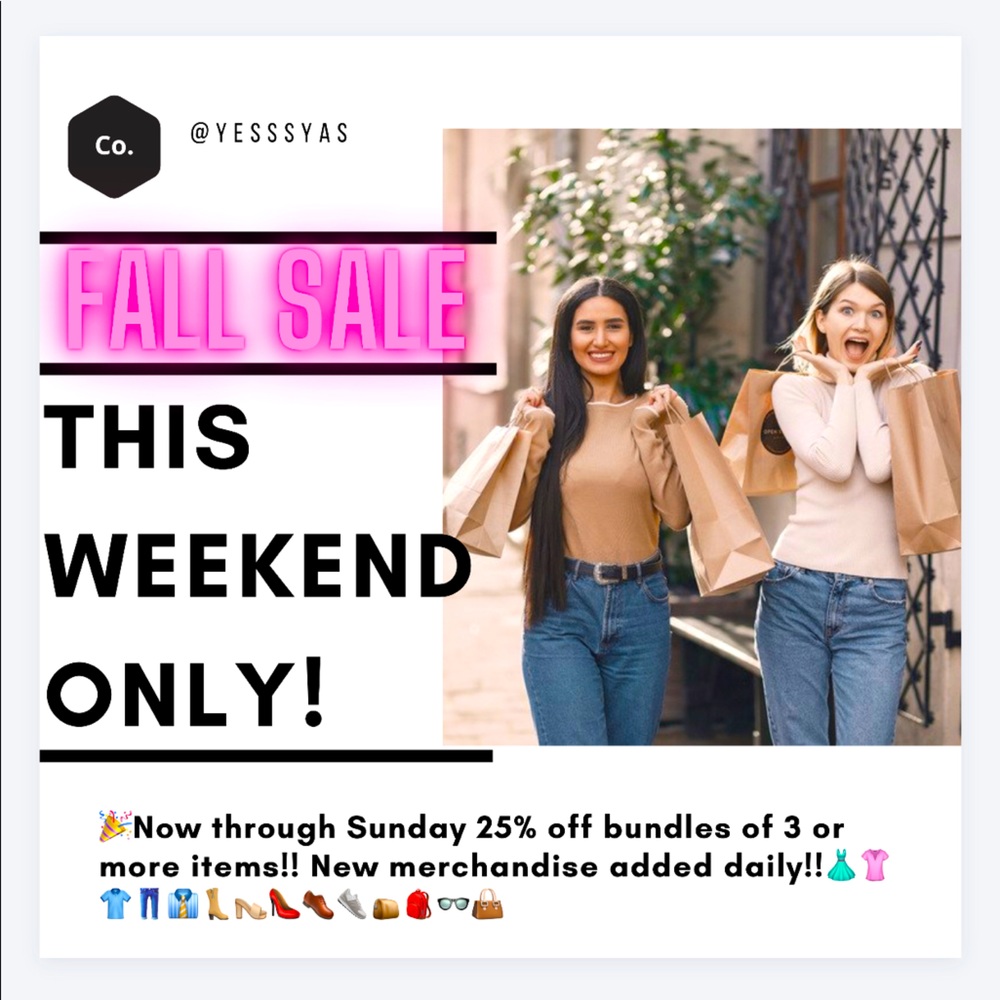 25%💕off bundle deal on EVERYTHING! Oct 9th - 11th